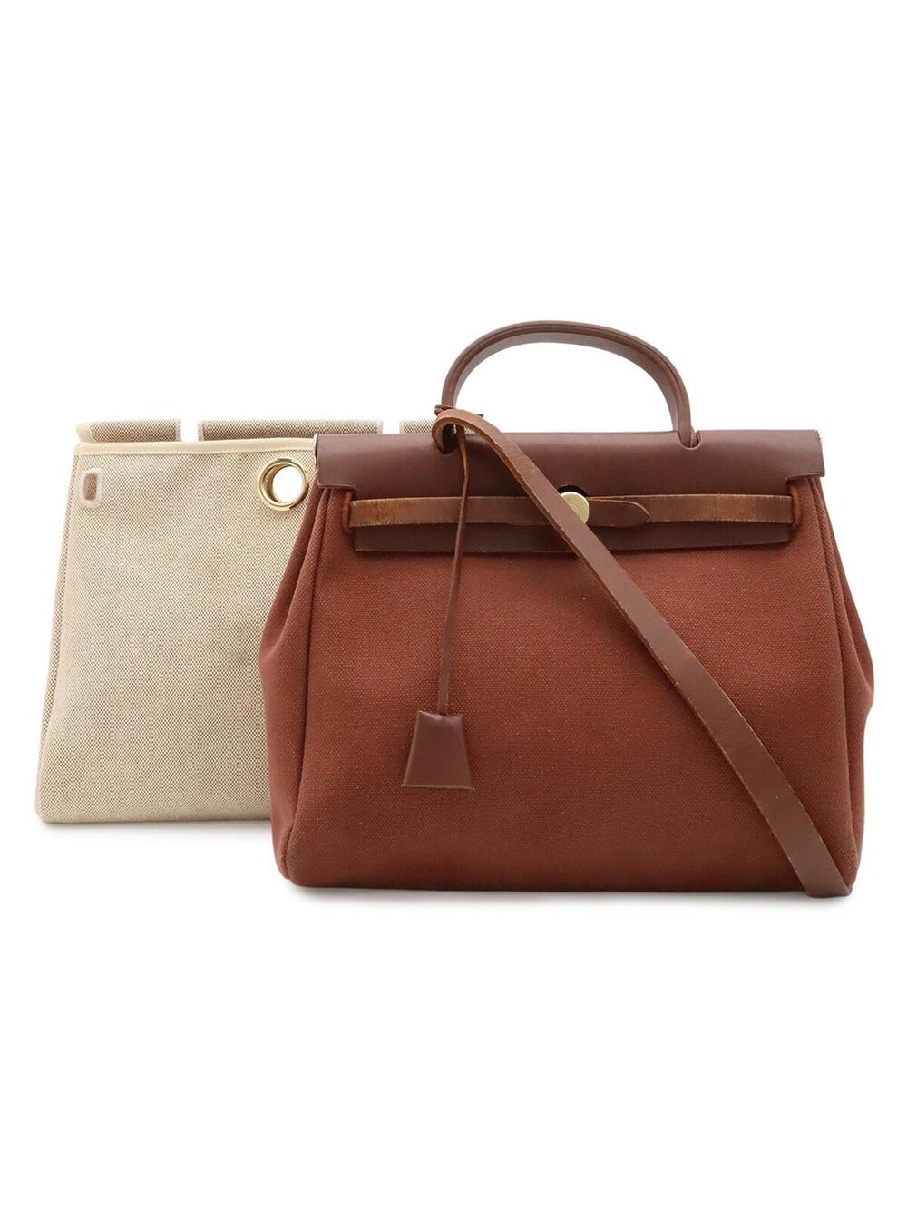 Hermes Herbag Toile And Leather Pm #366989H19B